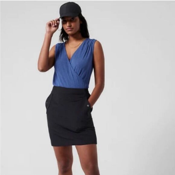 Athleta Breezy Wrap Tank Womens XS Blue Camisole Cache - Picture 1 of 11